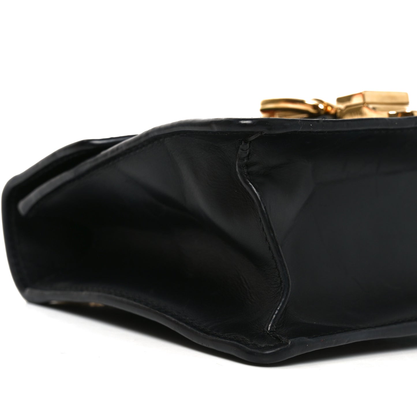 Calfskin Mini Sylvie Chain Shoulder Bag Black