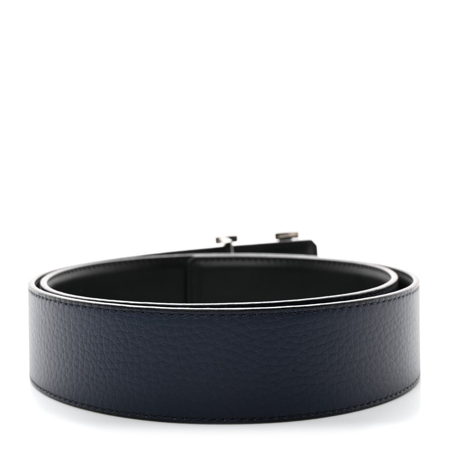 Taurillon Calfskin 40mm LV Initiales Reversible 90 36 Belt Black Navy
