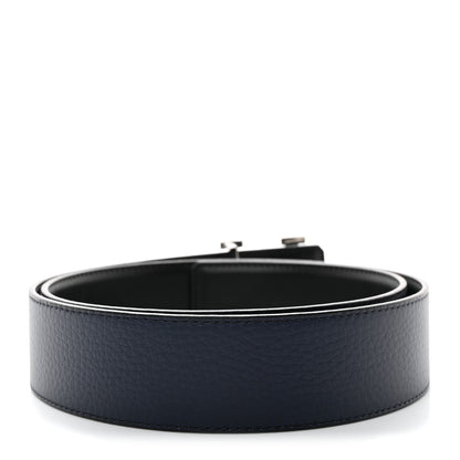 Louis Vuitton Taurillon Calfskin 40mm LV Initiales Reversible 90 36 Belt Black Navy 2 of 5