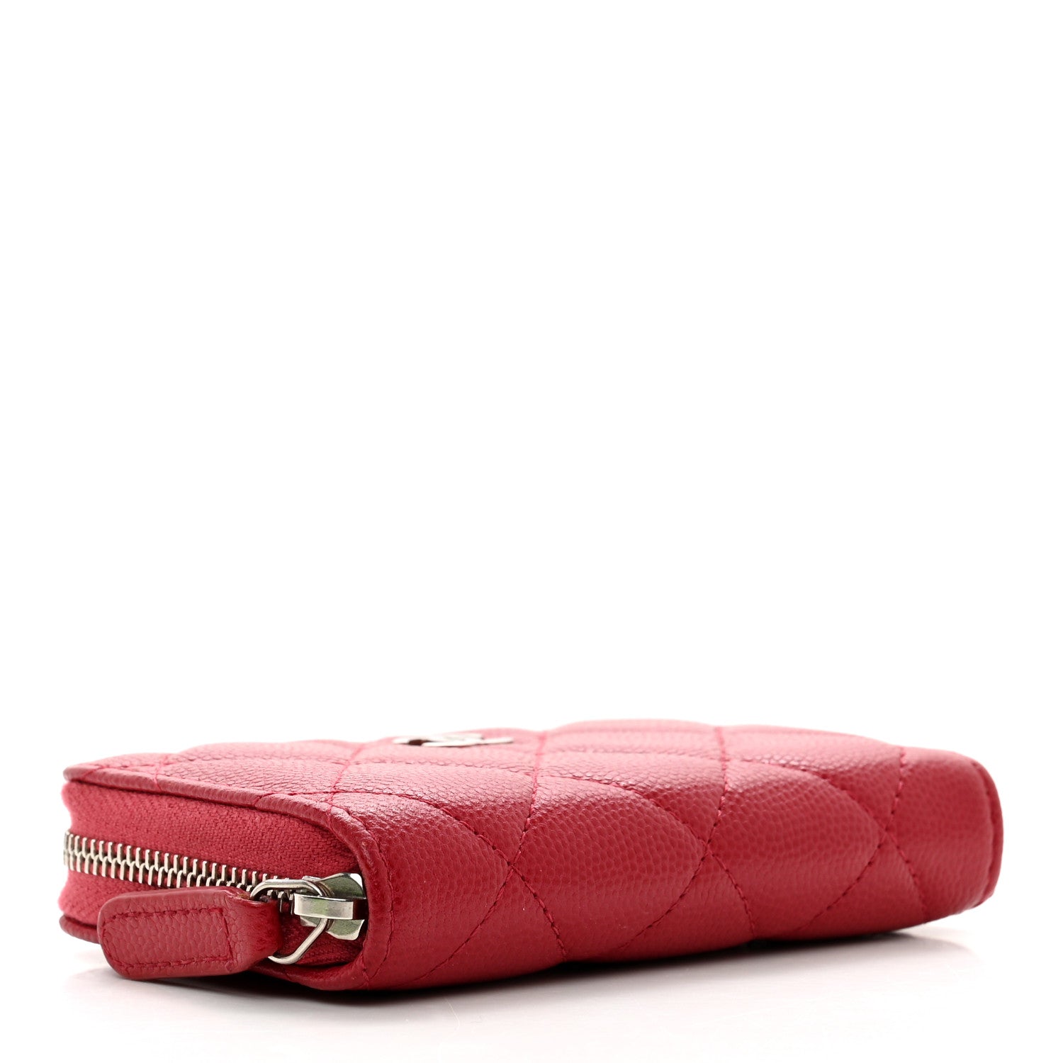 Chanel Caviar Quilted Zip Coin Purse Dark Pink 4 of 8