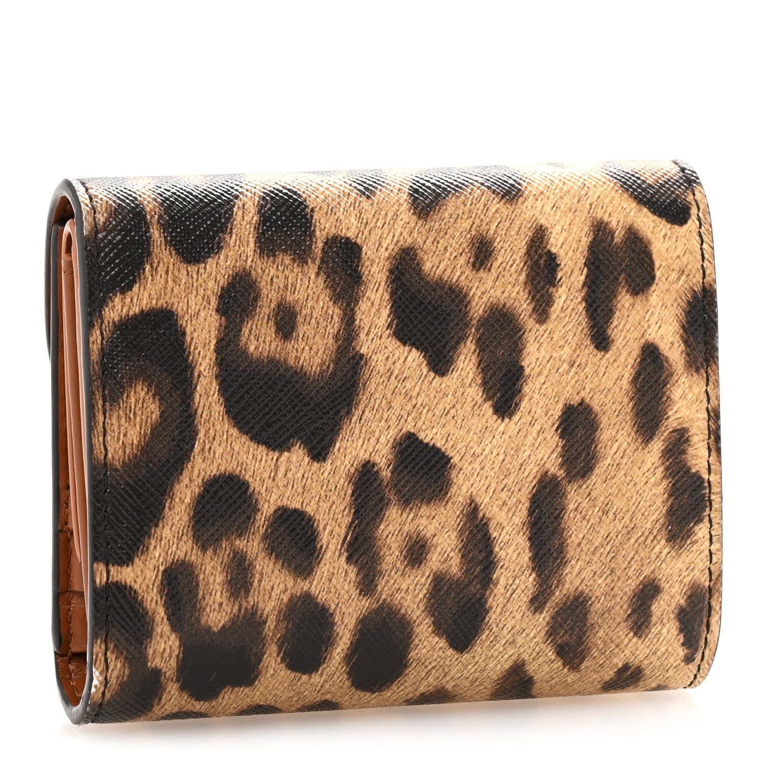 Celine Canvas Leopard Small Triomphe Wallet Tan 3 of 13