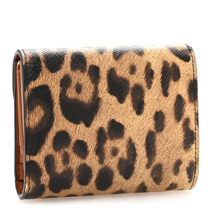 Celine Canvas Leopard Small Triomphe Wallet Tan 3 of 13