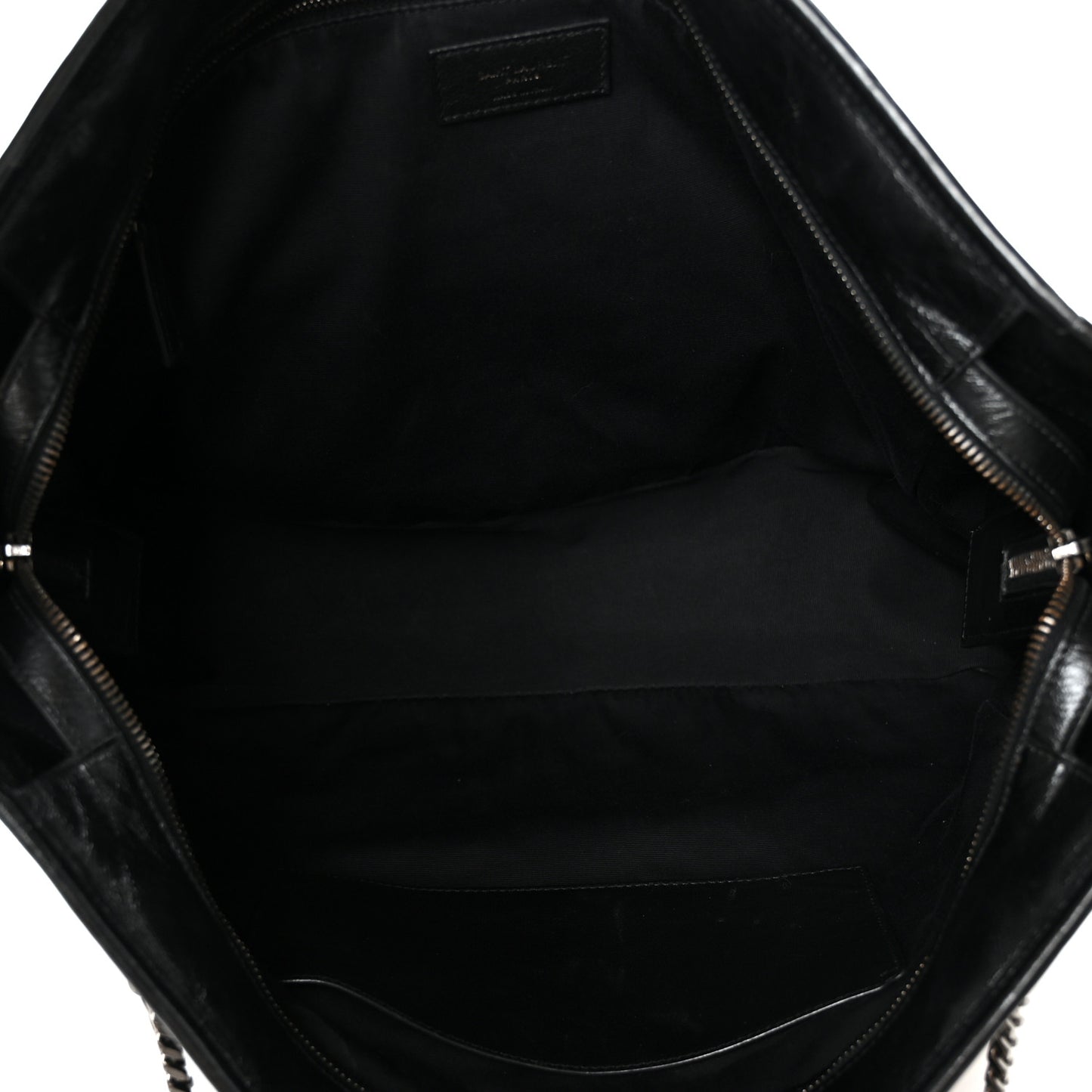 Crinkled Calfskin Matelasse Monogram Large Niki Shopping Tote Bag Black