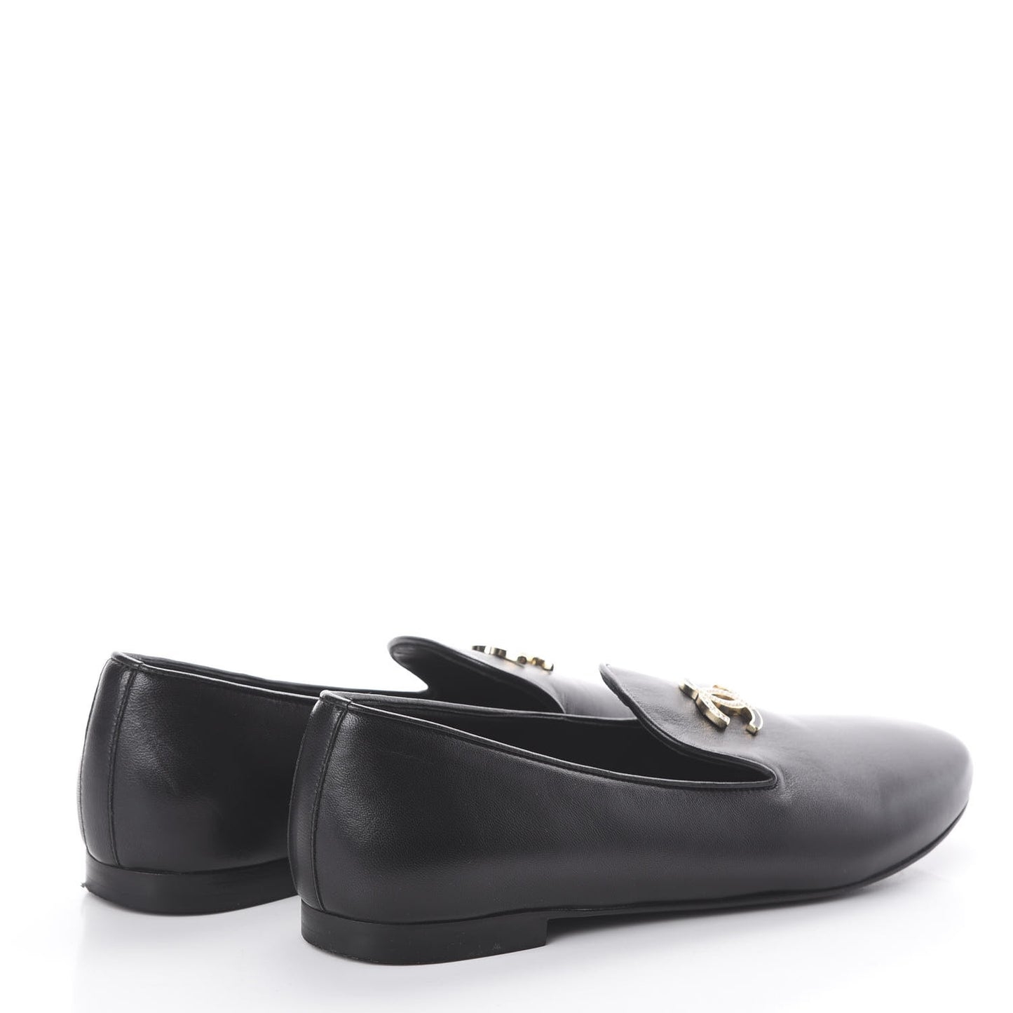 Lambskin CC Mocassin Loafers 38 Black