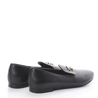 Chanel Lambskin CC Mocassin Loafers 38 Black 4 of 7