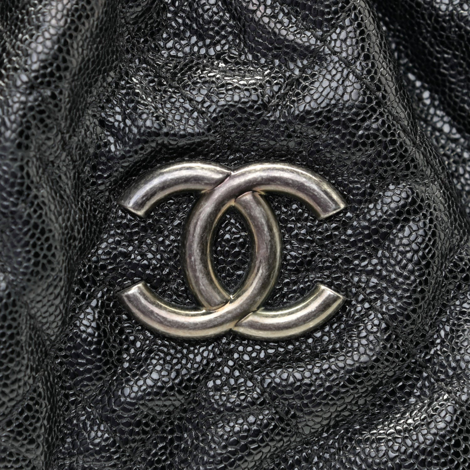 Chanel Caviar Quilted Medium Elastic Shopping Tote Black 10 of 12