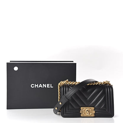 Chanel Lambskin Chevron Quilted Small Boy Flap Black 11 of 11