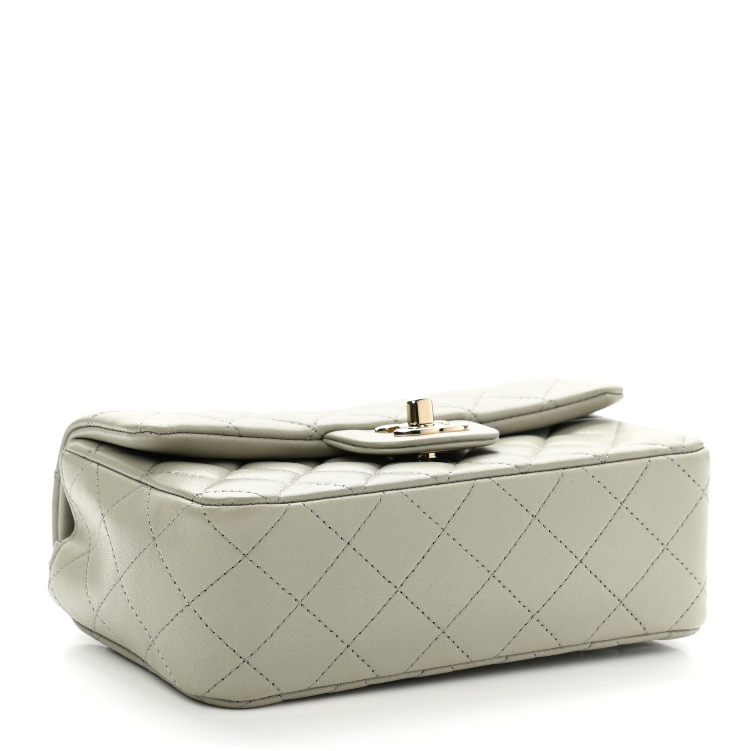Chanel Lambskin Quilted Mini Rectangular Flap Grey 4 of 11