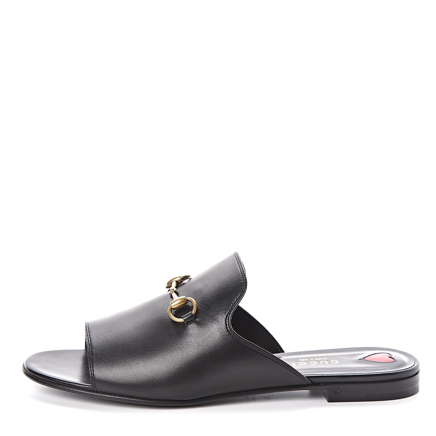 Gucci Malaga Kid Horsebit Slide Sandals 39 Black 1 of 8