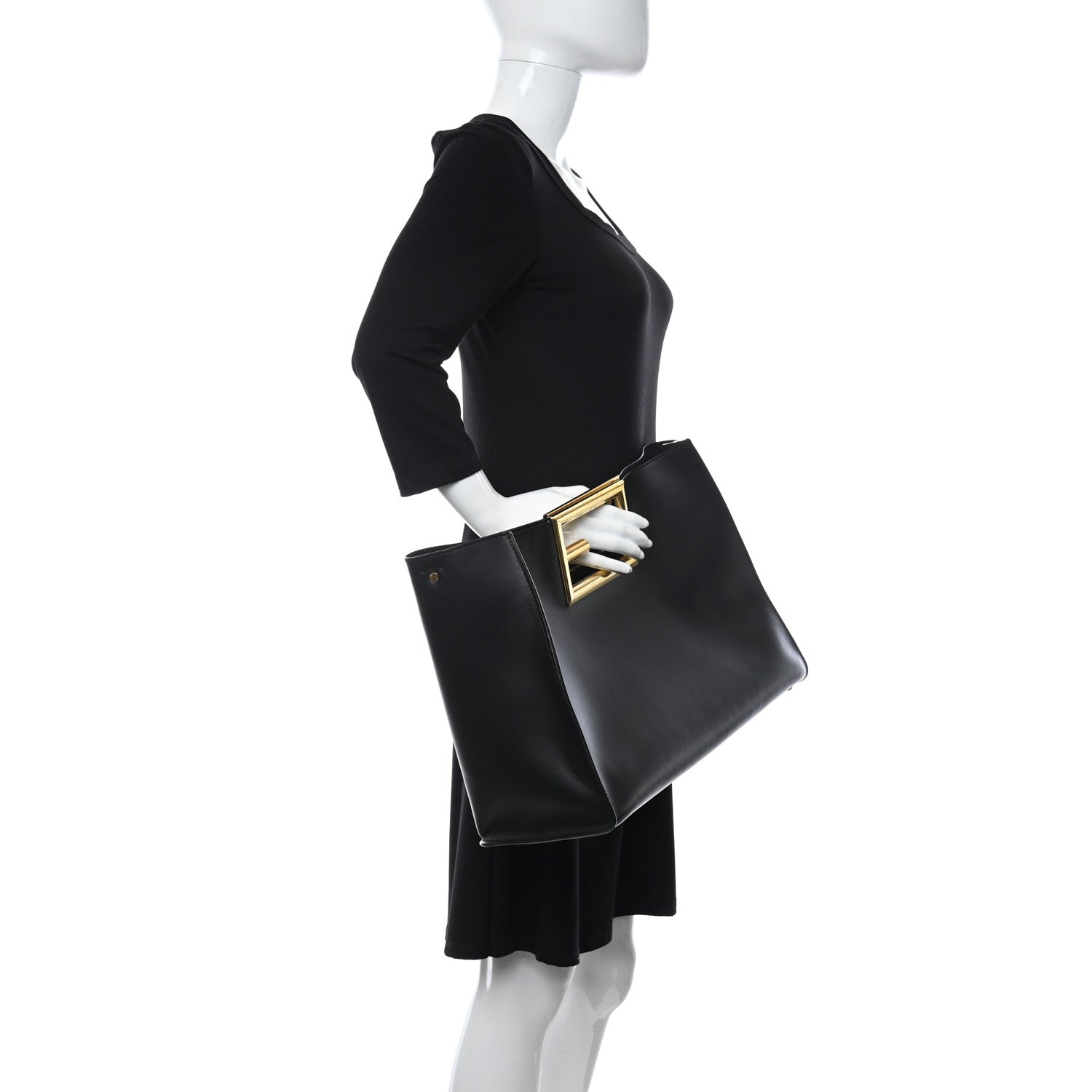 Fendi Vitello King Medium Fendi Way Tote Black 2 of 16