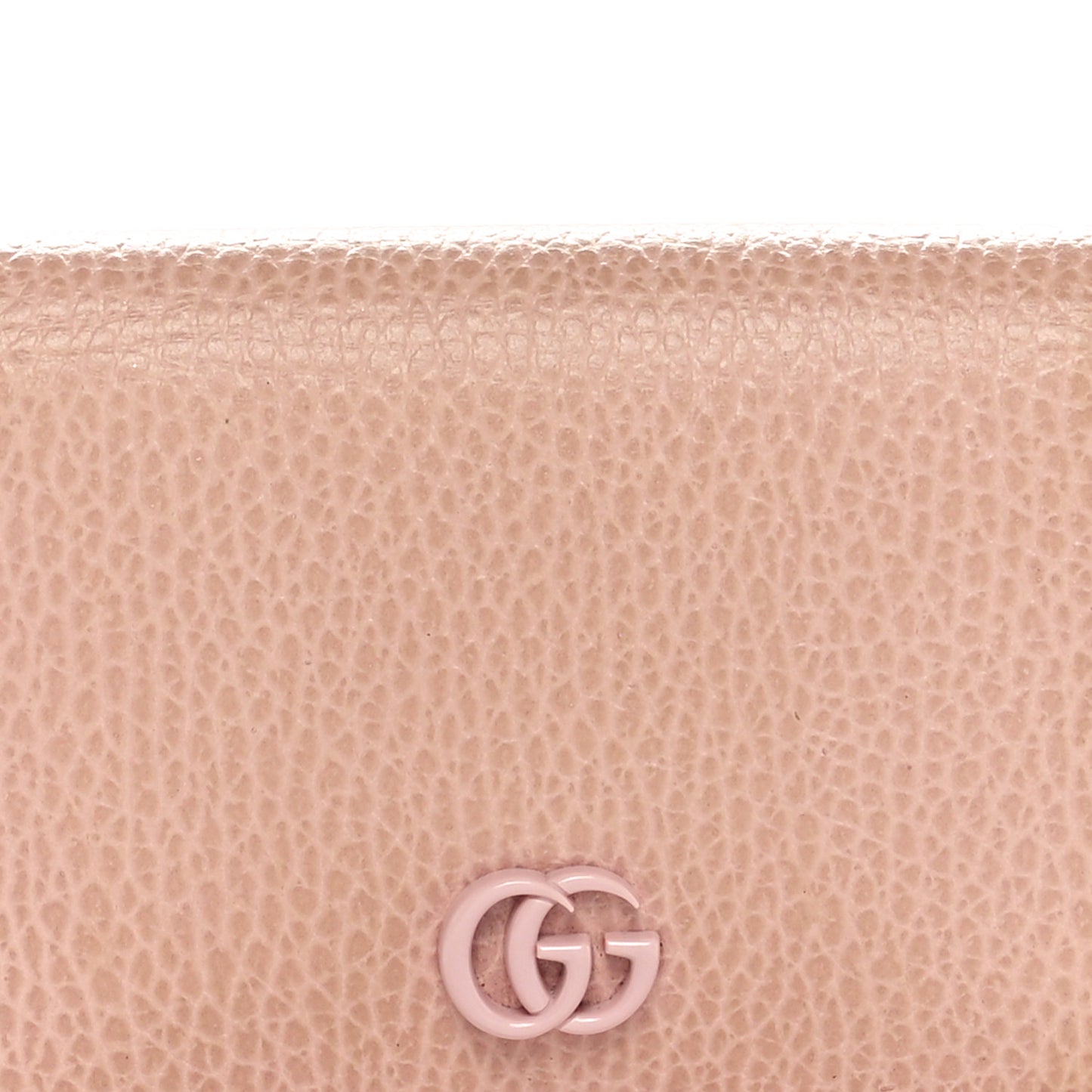 Dollar Calfskin Enamel Monochrome GG Marmont Card Case Perfect Pink