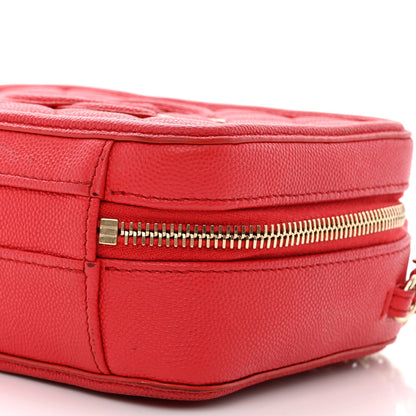 Chanel Caviar Quilted Small CC Filigree Vanity Case Red 11 of 15