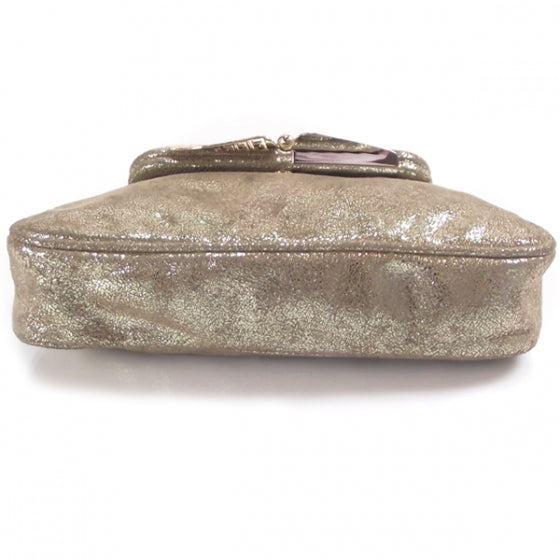 Fendi Metallic Calfskin Borderline Clutch Gold 4 of 10