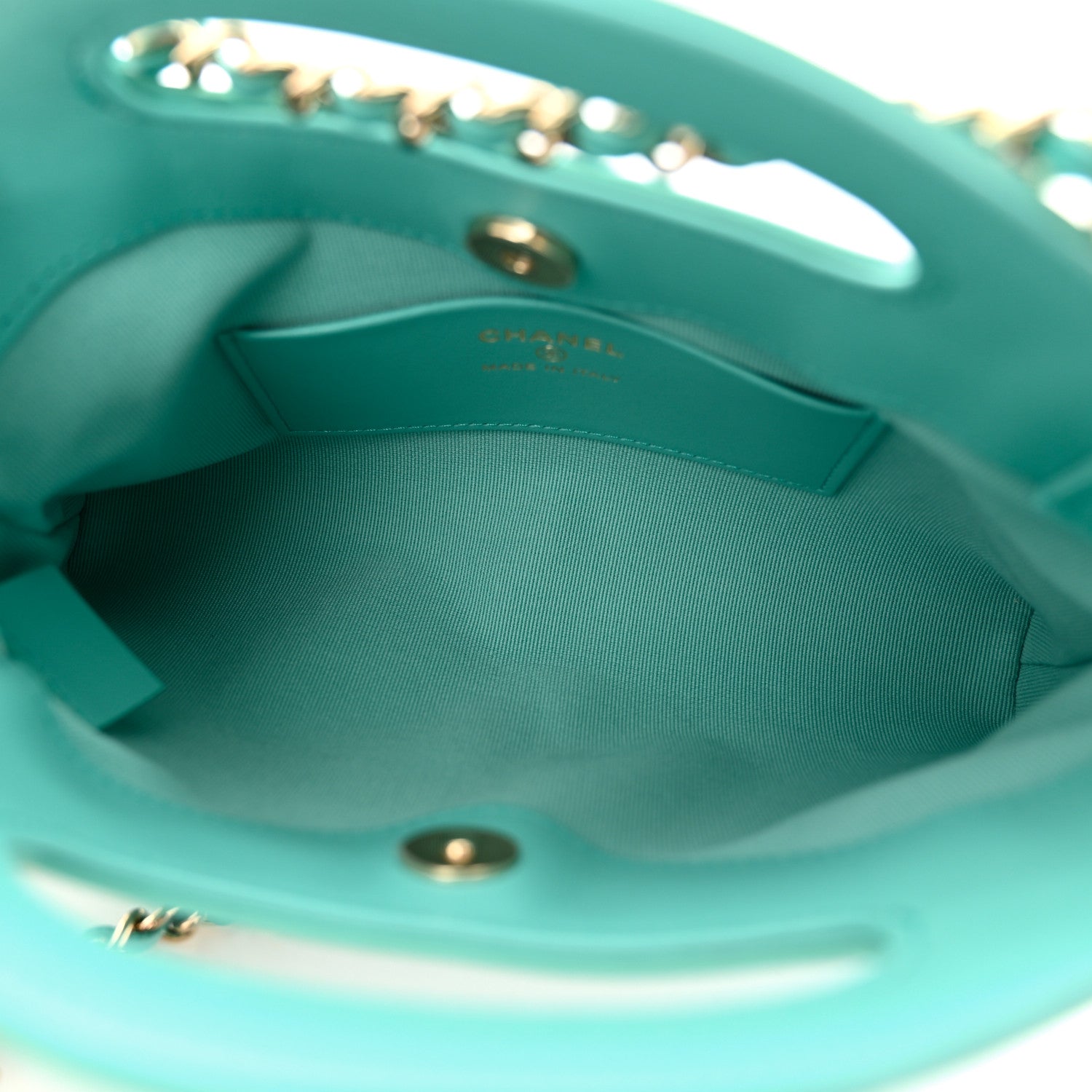 Chanel Shiny Crumpled Calfskin Quilted Nano 31 Shopping Bag Turquoise 5 of 11
