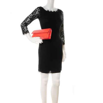 Nancy Gonzalez Crocodile Gotham Flap Clutch Orange 2 of 6