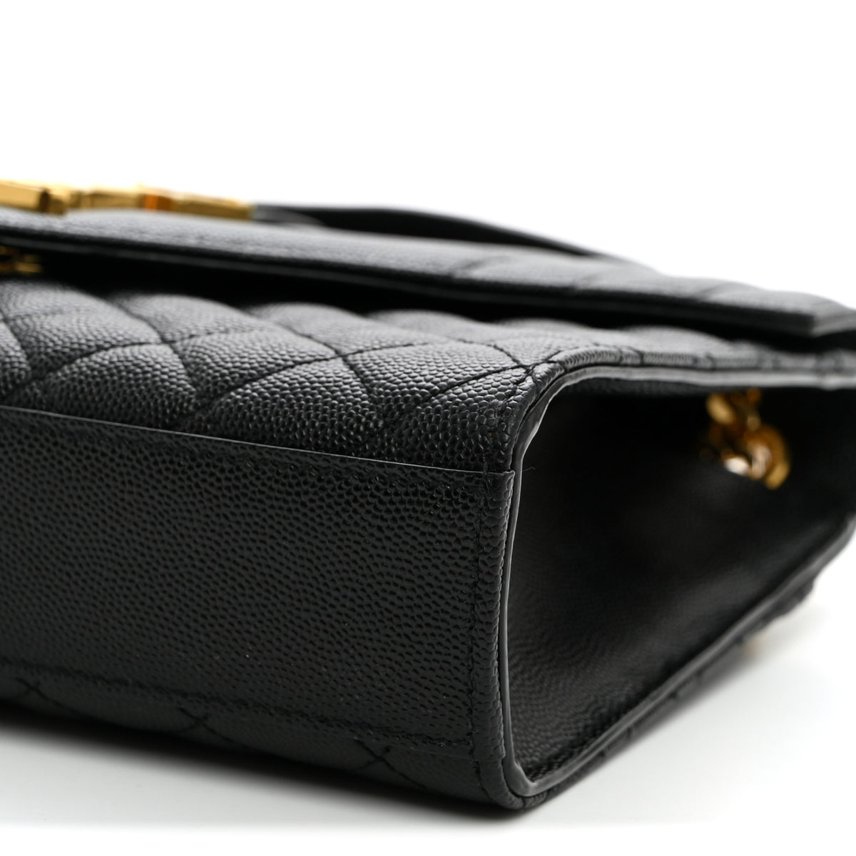 Grain De Poudre Textured Mixed Matelasse Triquilt Medium Monogram Satchel Black