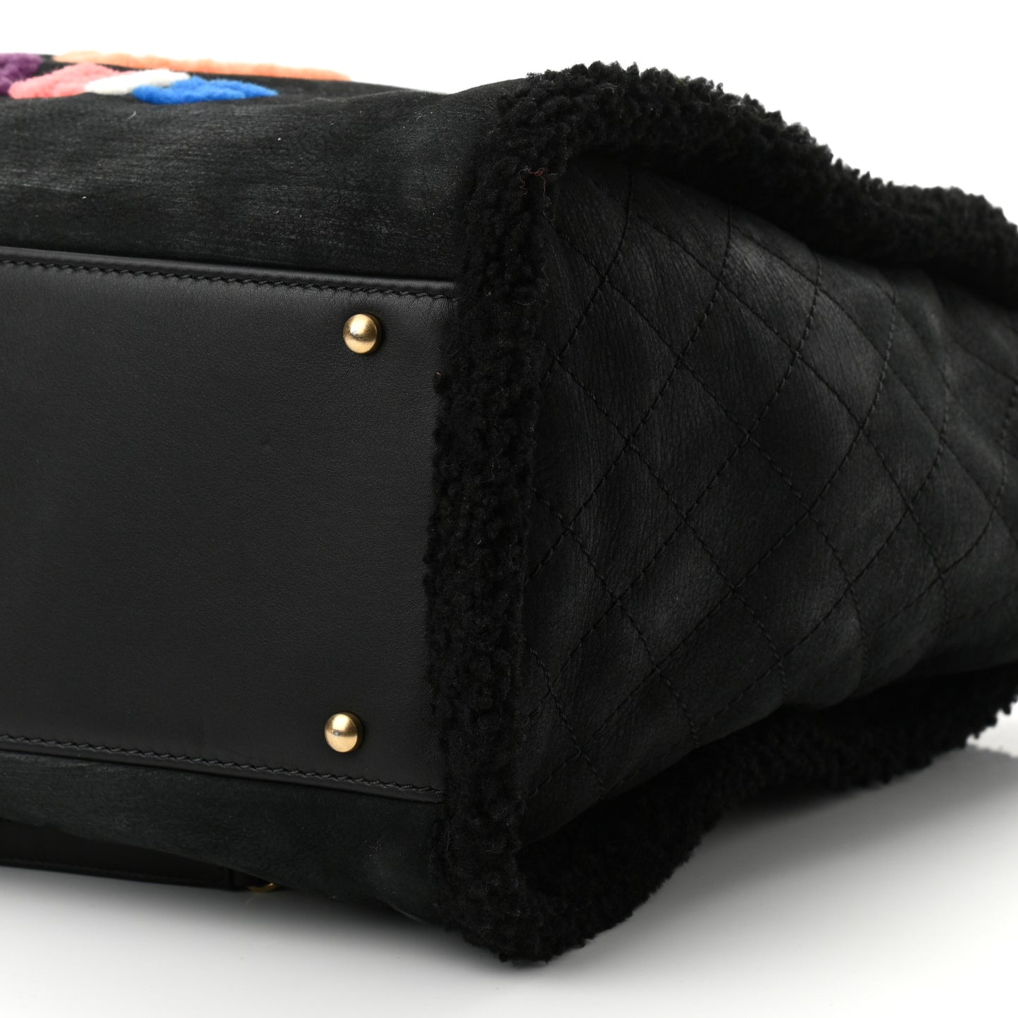 Shearling Large Deauville Tote Black