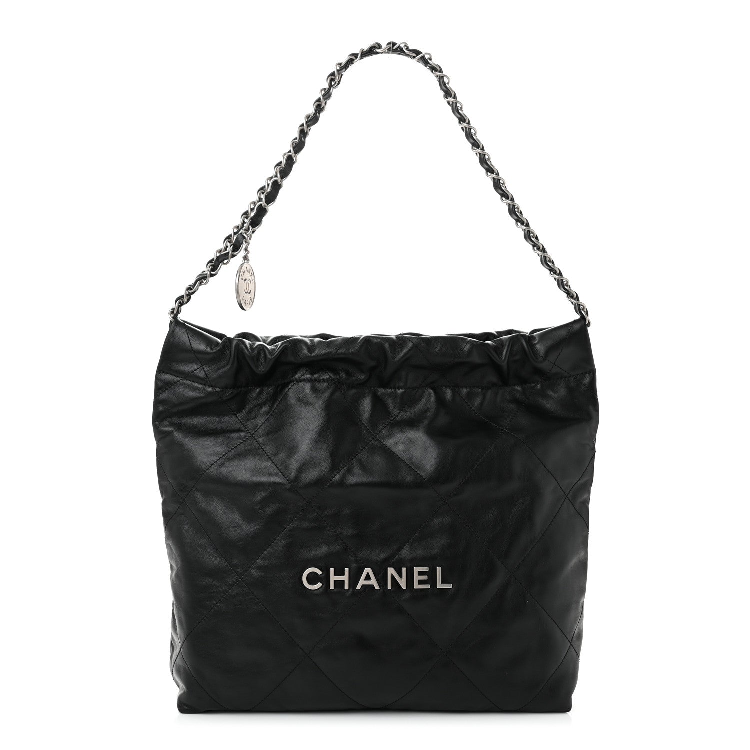 Chanel Shiny Calfskin Quilted Small Chanel 22 Black 1 of 11