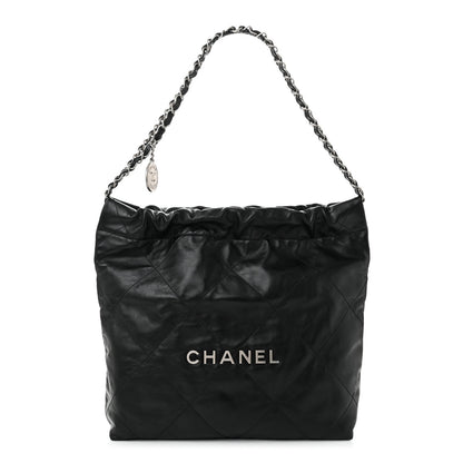Chanel Shiny Calfskin Quilted Small Chanel 22 Black 1 of 11