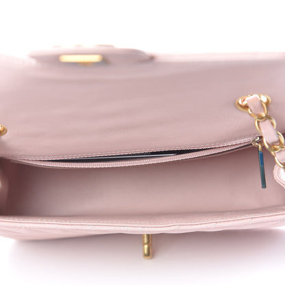 Chanel Calfskin Chevron Quilted Mini Rectangular Flap Light Pink 5 of 12