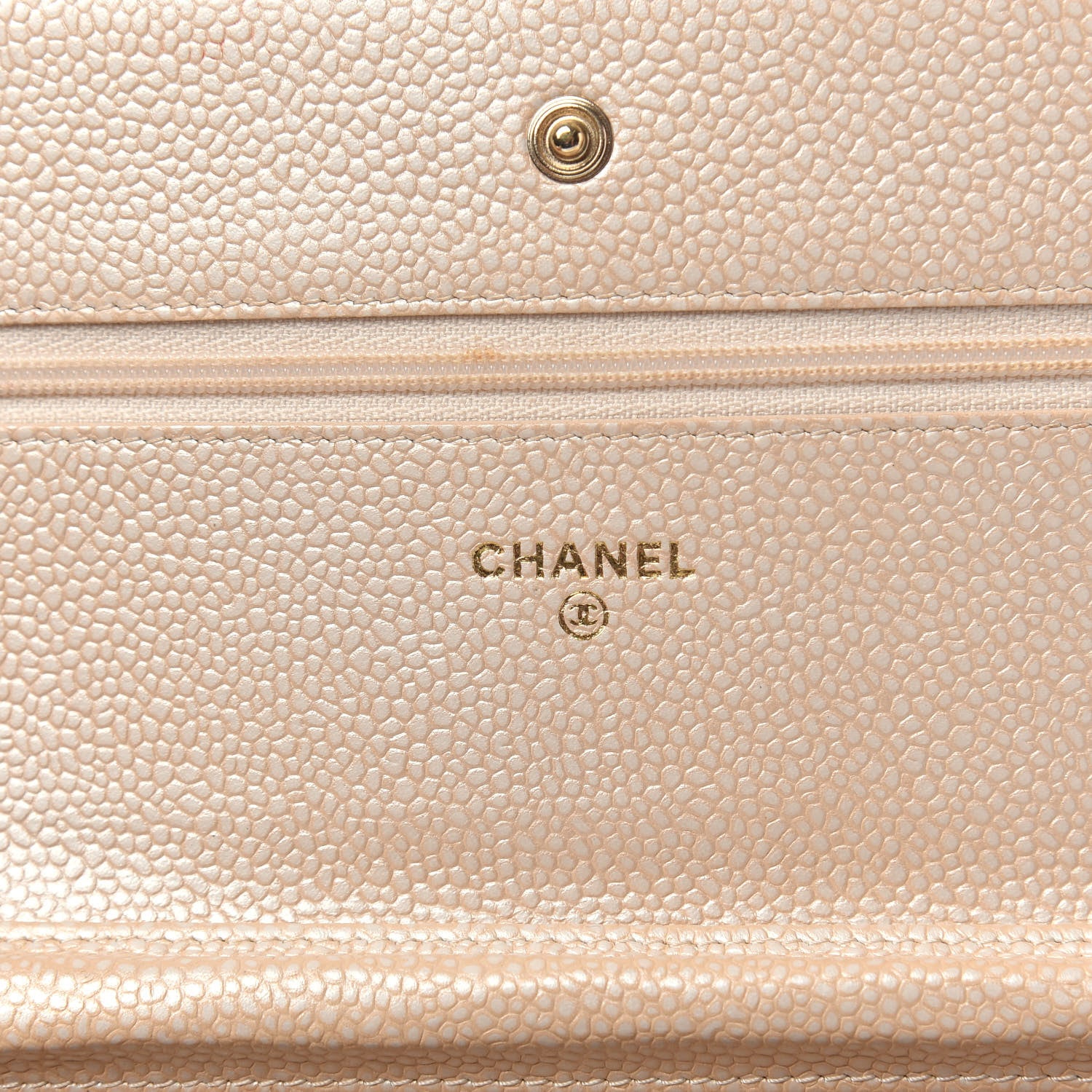 Chanel Pearly Caviar Quilted Wallet On Chain WOC Beige 6 of 13
