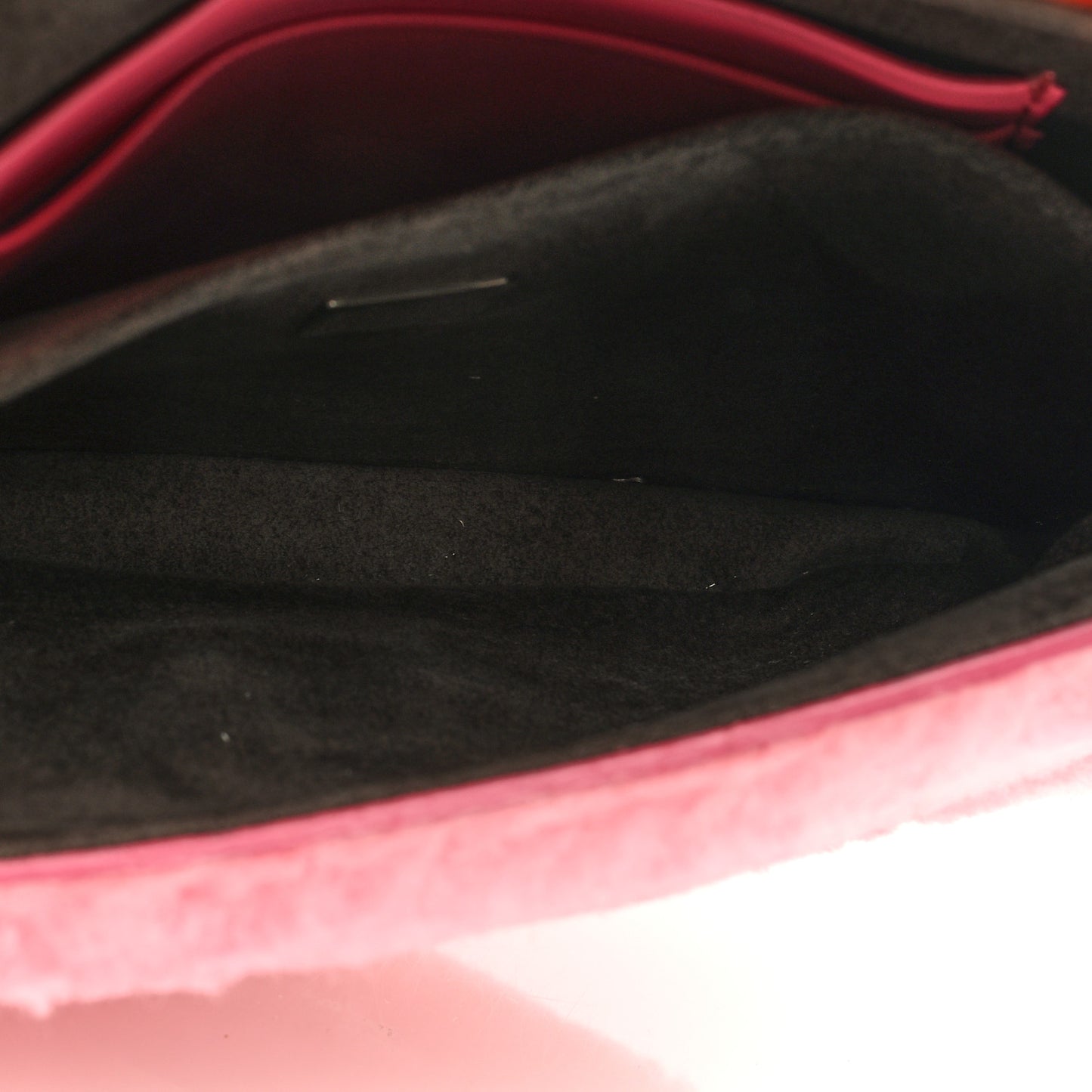 Shearling Shiny Nappa Micro Baguette Bubblegum Rosso