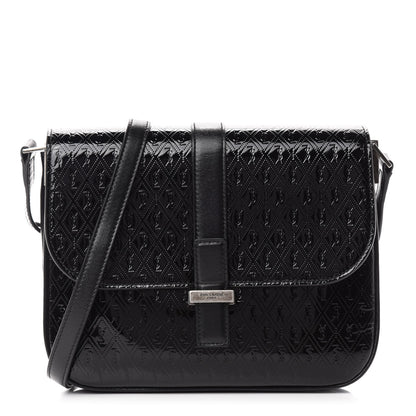 Saint Laurent Patent Embossed Small Le Monogramme Satchel Black 1 of 12