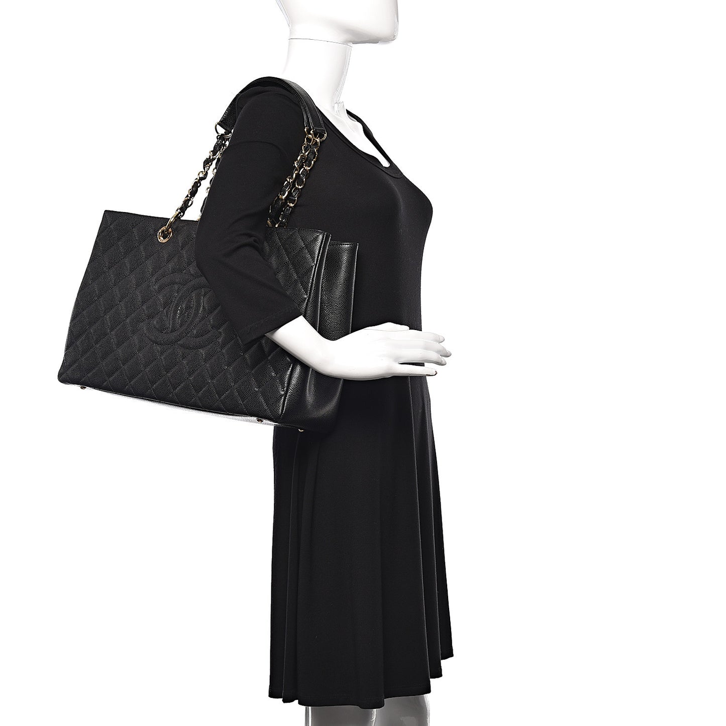 Caviar Quilted XL Grand Shopping Tote GST Black