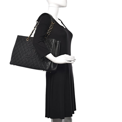 Chanel Caviar Quilted XL Grand Shopping Tote GST Black 2 of 11