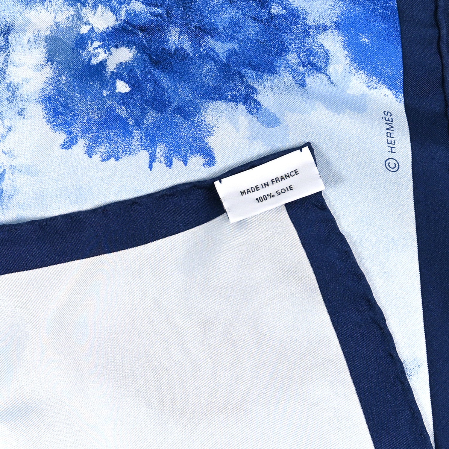 Hermes Silk Acinonyx Jubatus Wash 140 Scarf Bleu Royal Marine 3 of 3