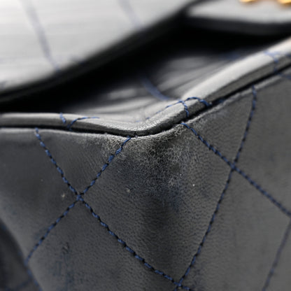 Chanel Lambskin Quilted Small Double Flap Navy 12 of 16