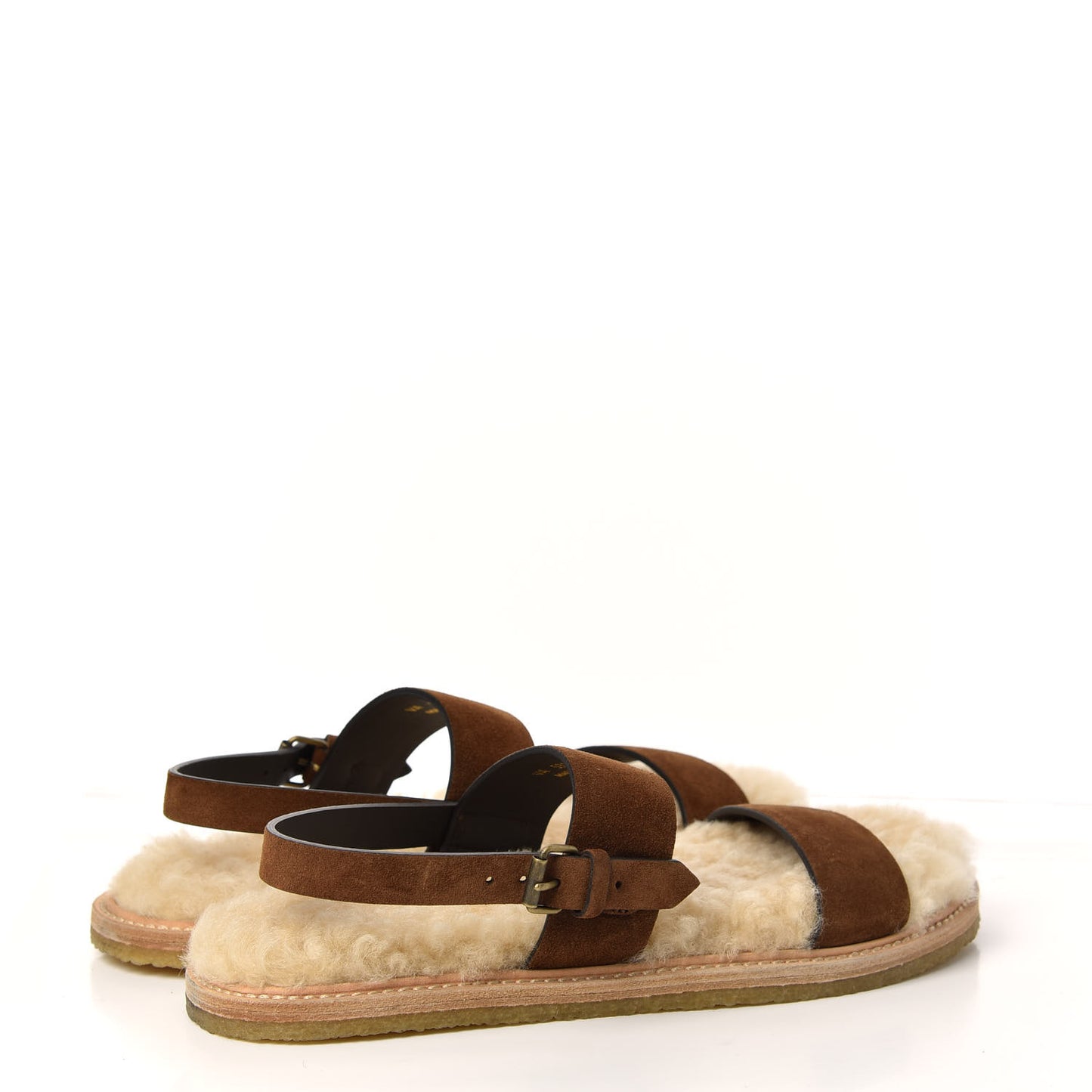 Suede Shearling Joan Noe 05 Flat Sandals 39.5 Land
