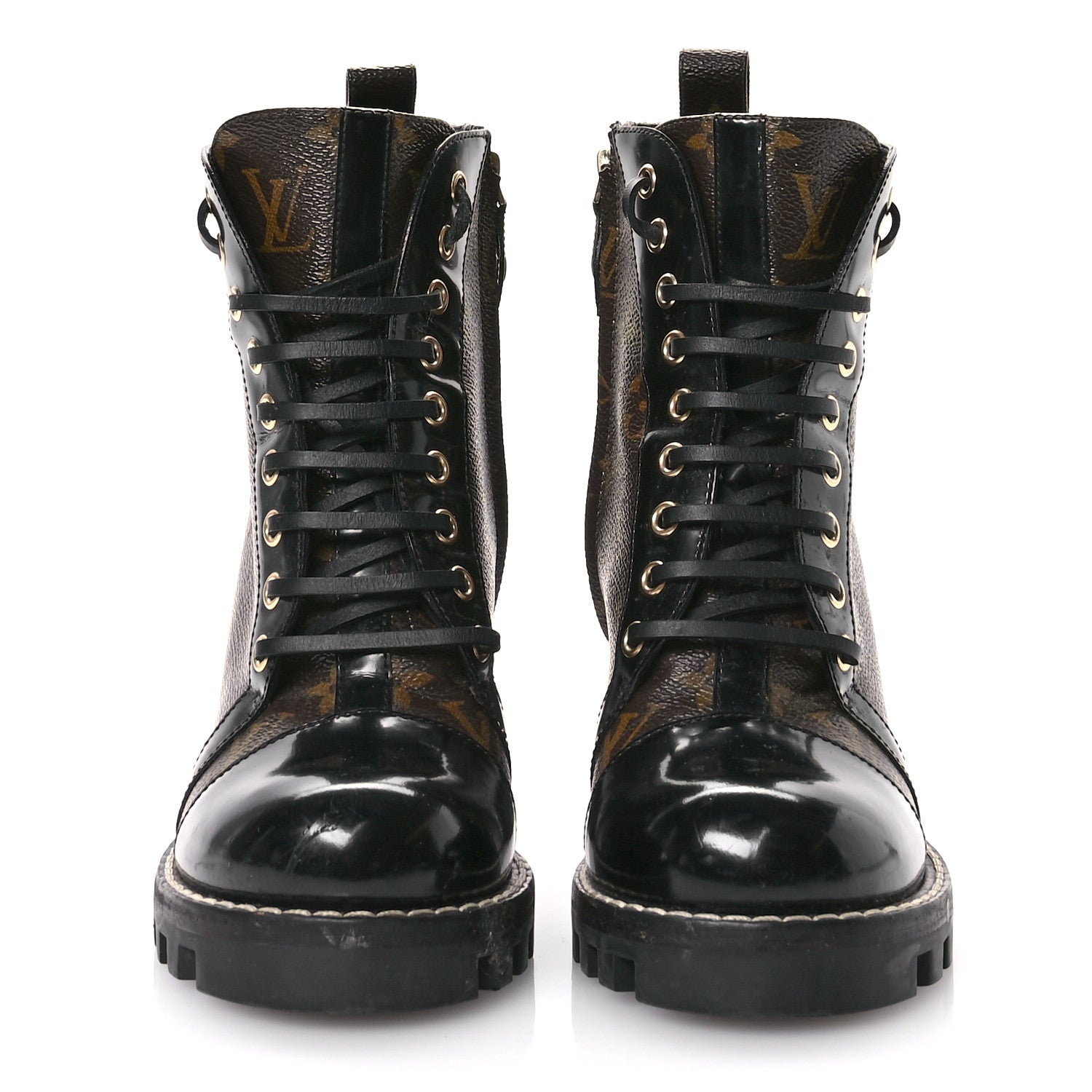 Louis Vuitton Patent Calfskin Monogram Star Trail Ankle Boots 39 Black 3 of 11