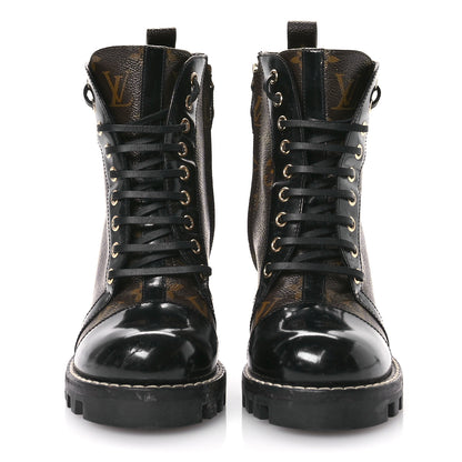 Louis Vuitton Patent Calfskin Monogram Star Trail Ankle Boots 39 Black 3 of 11