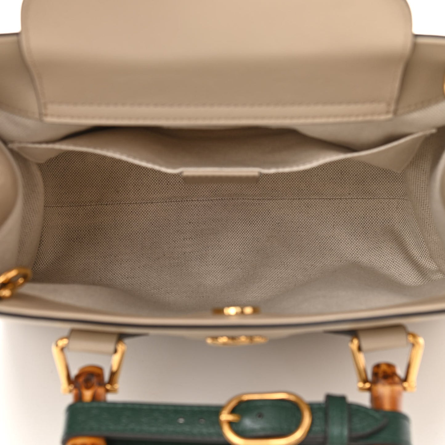 Wonka Grain Calfskin Small Diana Tote Bag Oatmeal Vintage Green