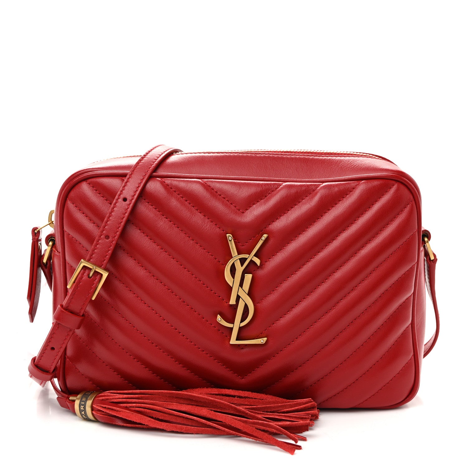 Saint Laurent Calfskin Matelasse Monogram Lou Camera Bag Rouge Eros 1 of 10