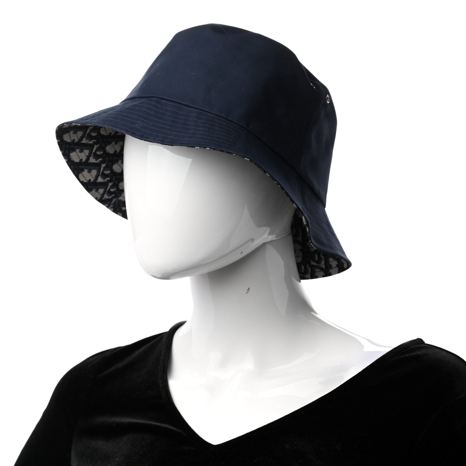 Christian Dior Oblique Reversible Teddy-D Brim Bucket Hat 59 Blue 2 of 8