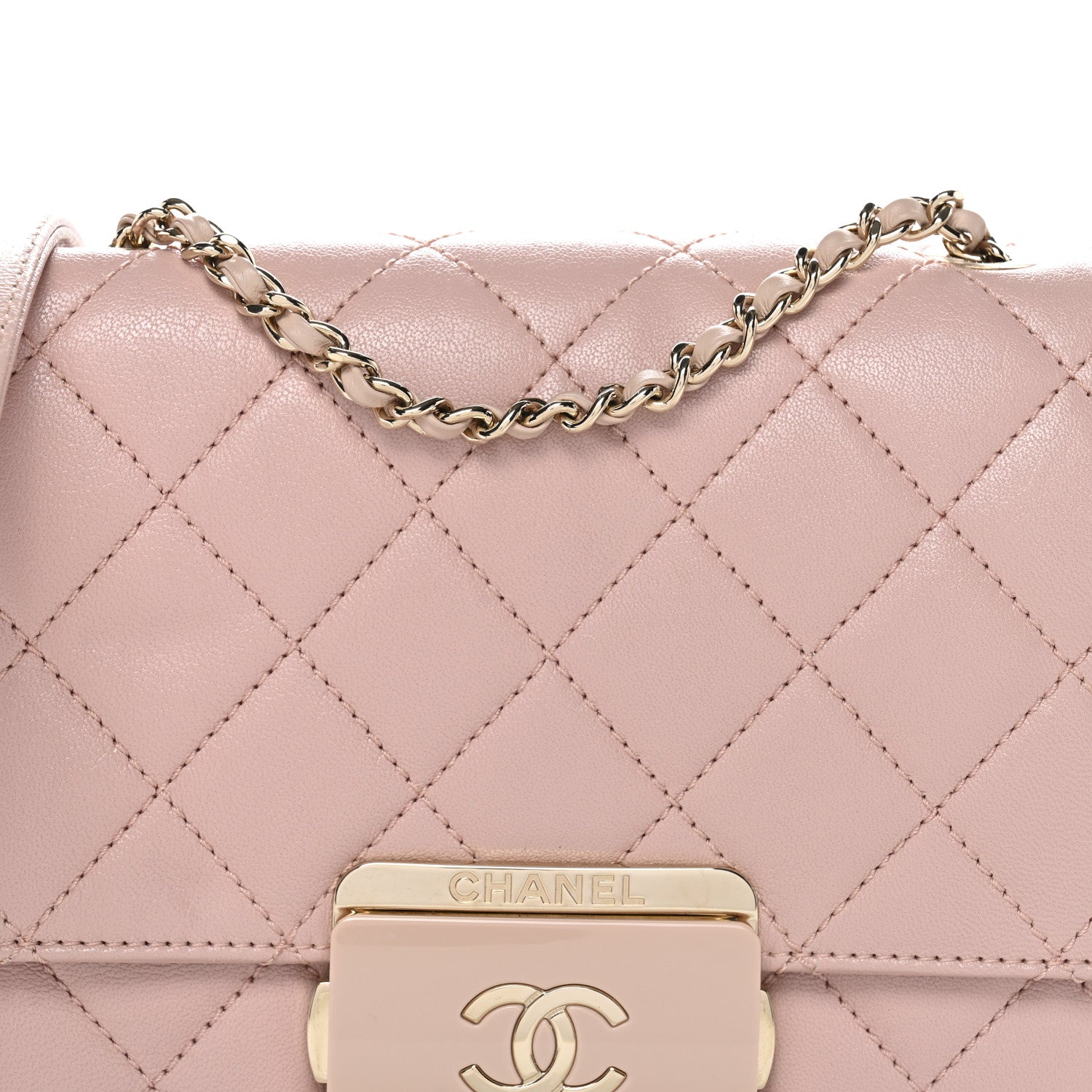 Chanel Sheepskin Quilted Beauty Lock Flap Pink 8 of 11