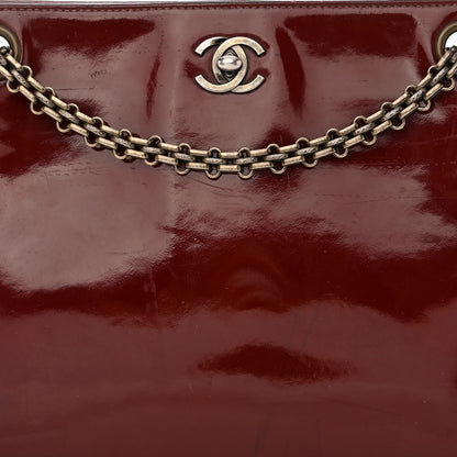 Chanel Patent Bijoux Chain Shoulder Bag Rust Red 9 of 15