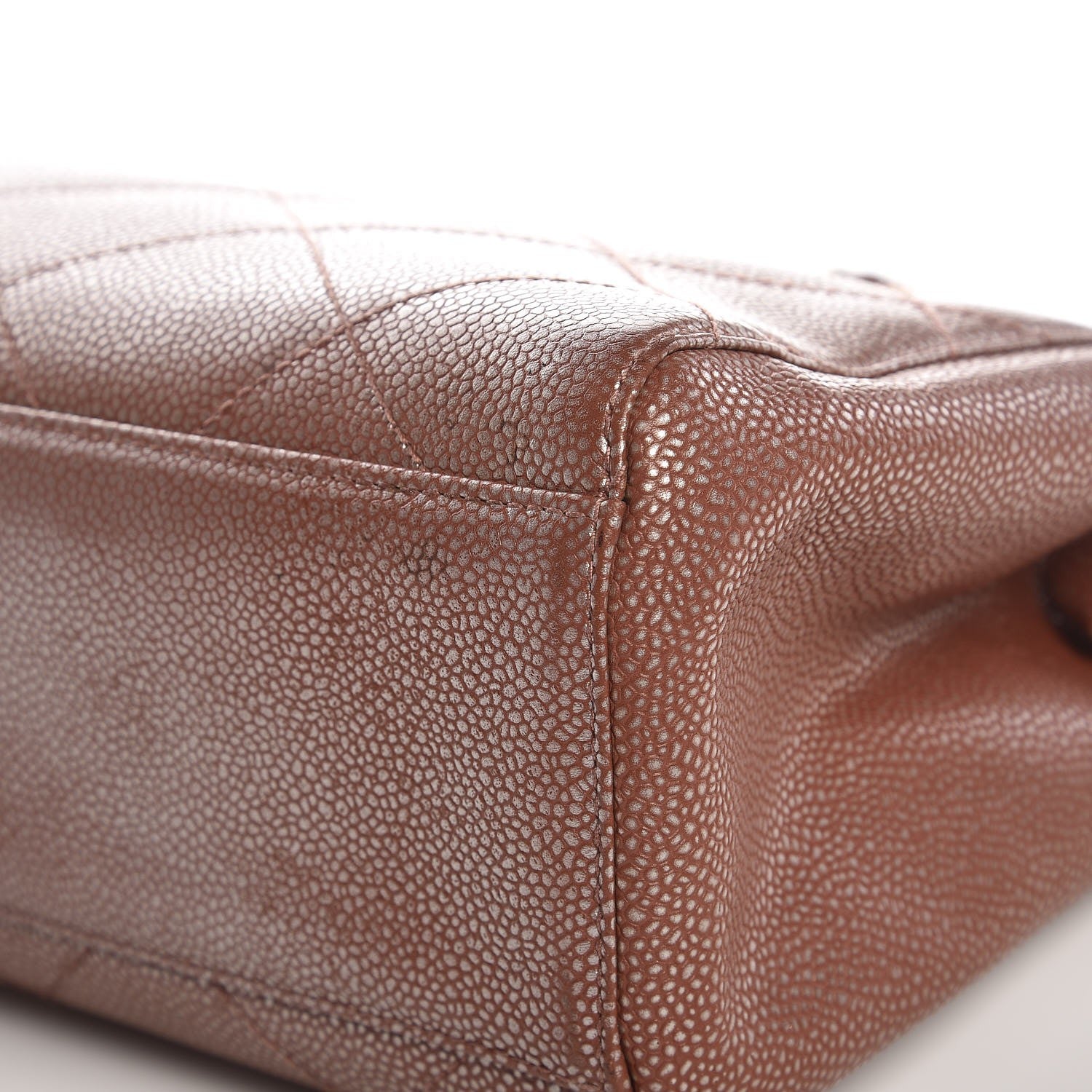 Chanel Metallic Caviar Quilted Shopping Tote Brown 17 of 17