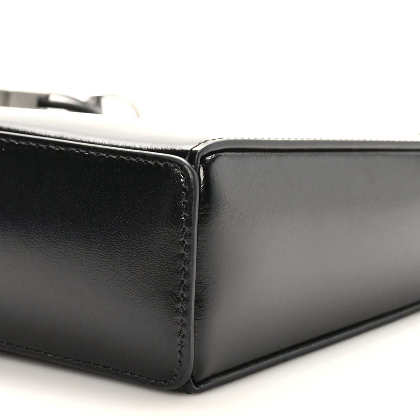 Box Calfskin Small Cut Out Shoulder Bag Black