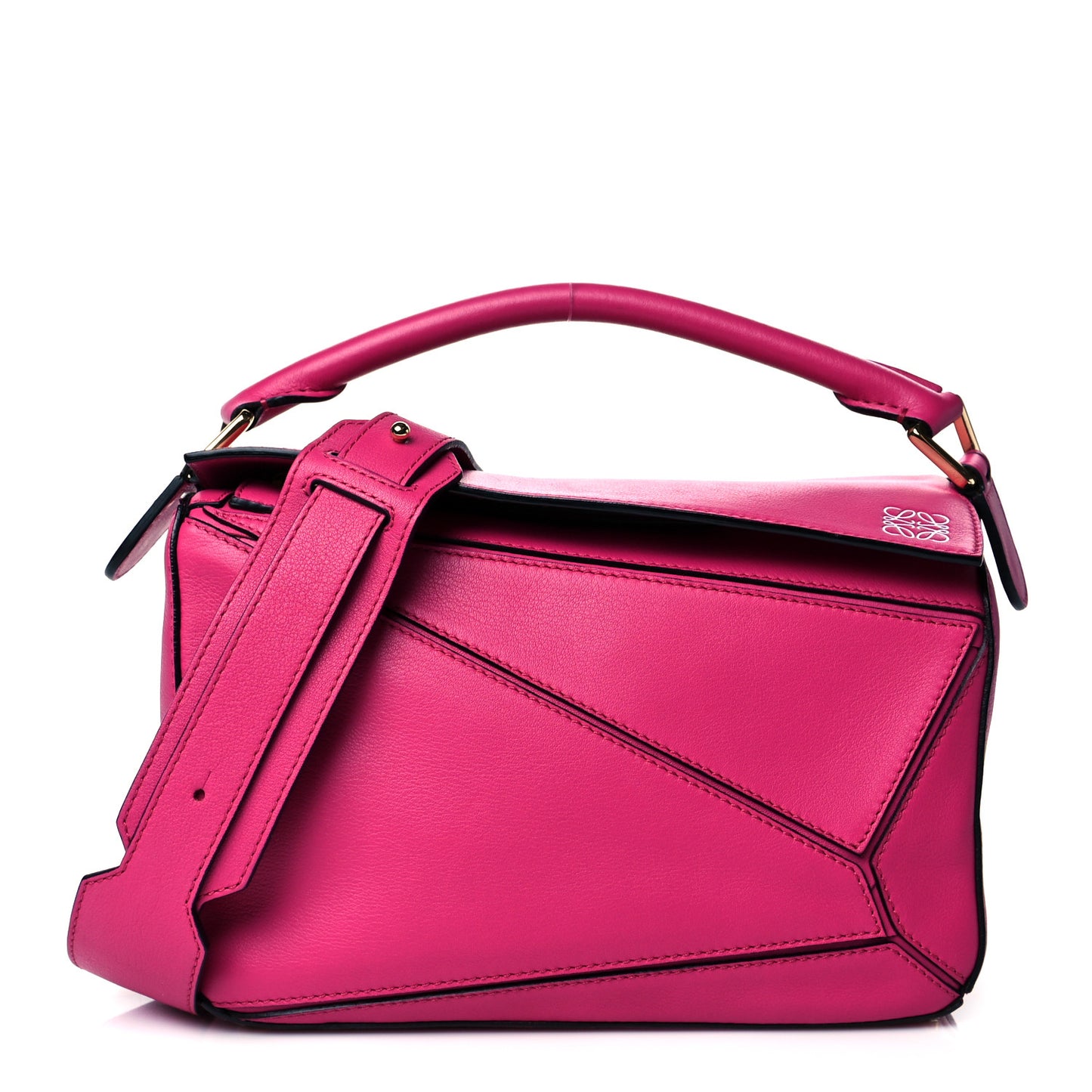 Calfskin Small Puzzle Bag Fuchsia
