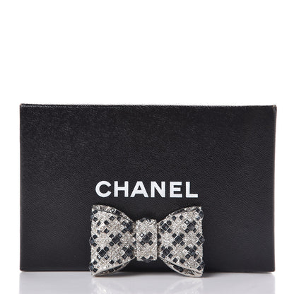 Chanel Ruthenium Crystal CC Bow Brooch Black 5 of 5
