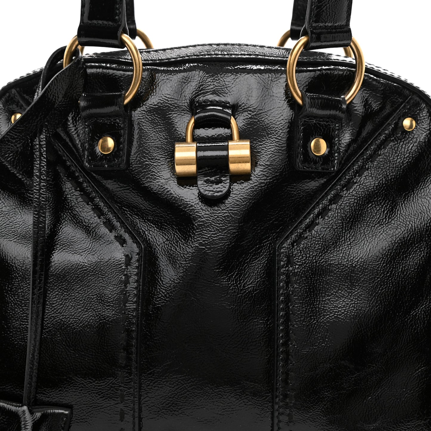 Textured Patent Calfskin Medium Muse Black