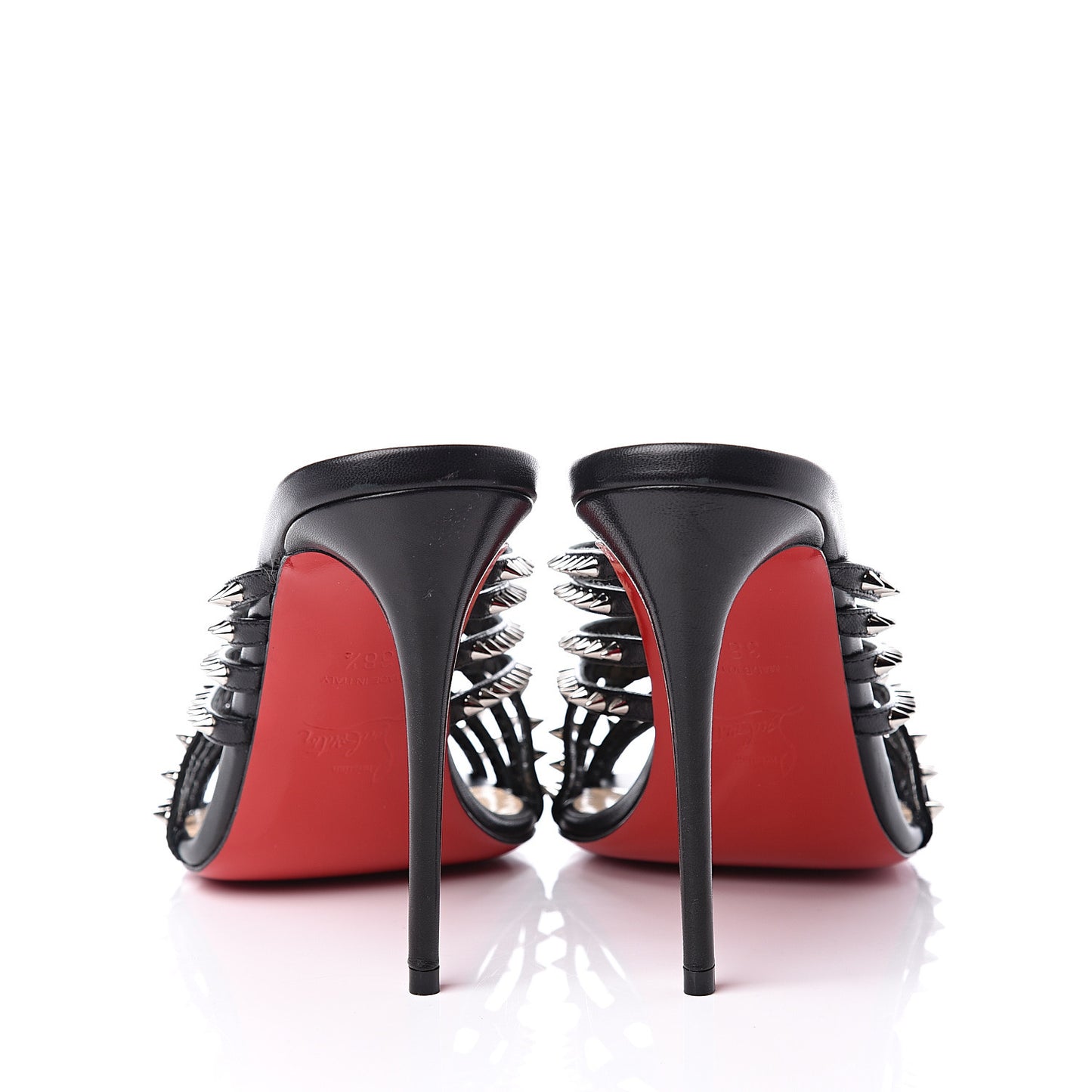 Kid Studded Marthaspike 100 Slide Sandals 38.5 Black Silver