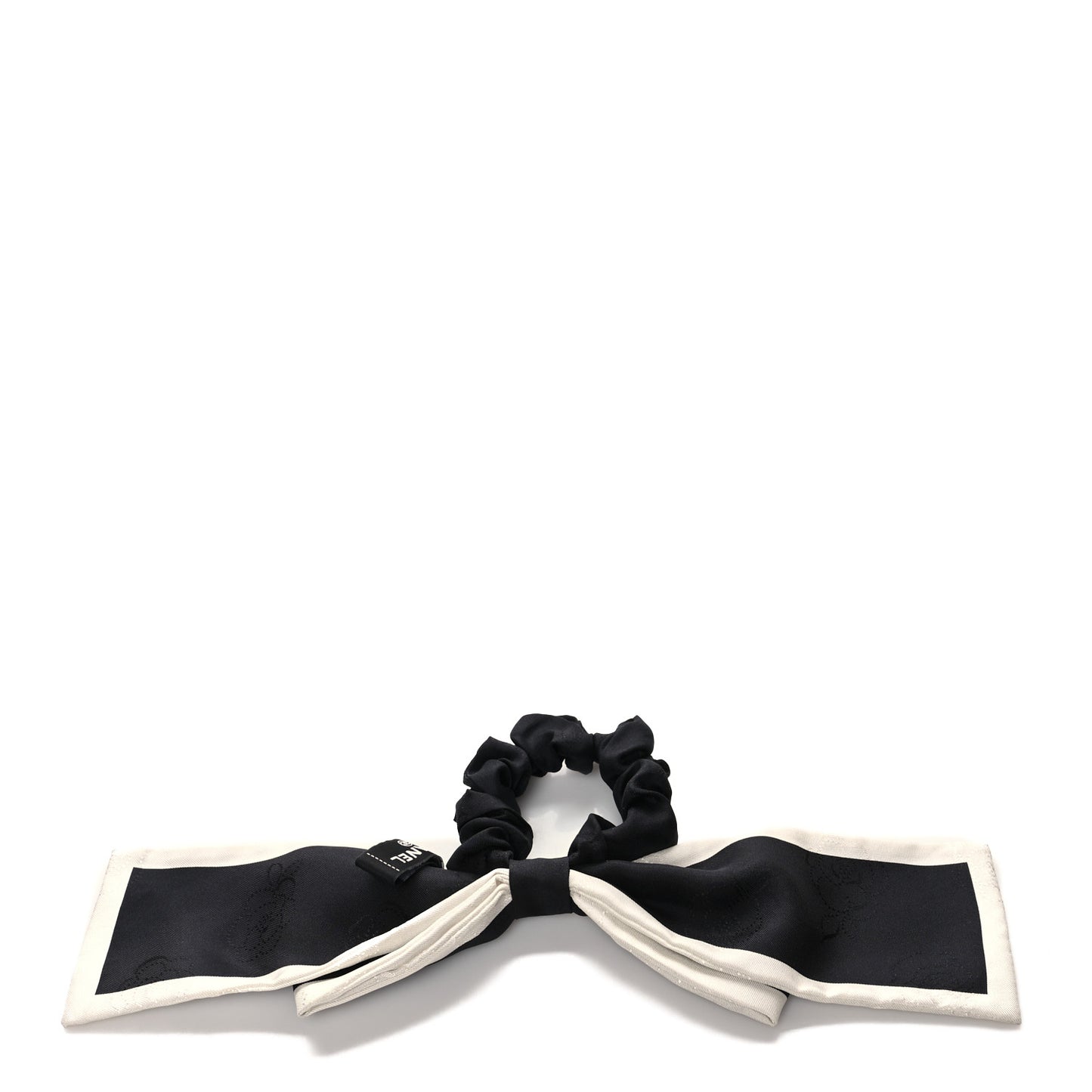 Silk Hair Tie Black Ivory