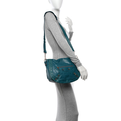Balenciaga Agneau Giant 12 Silver Hardware Neo Folk Messenger Lagon 2 of 13