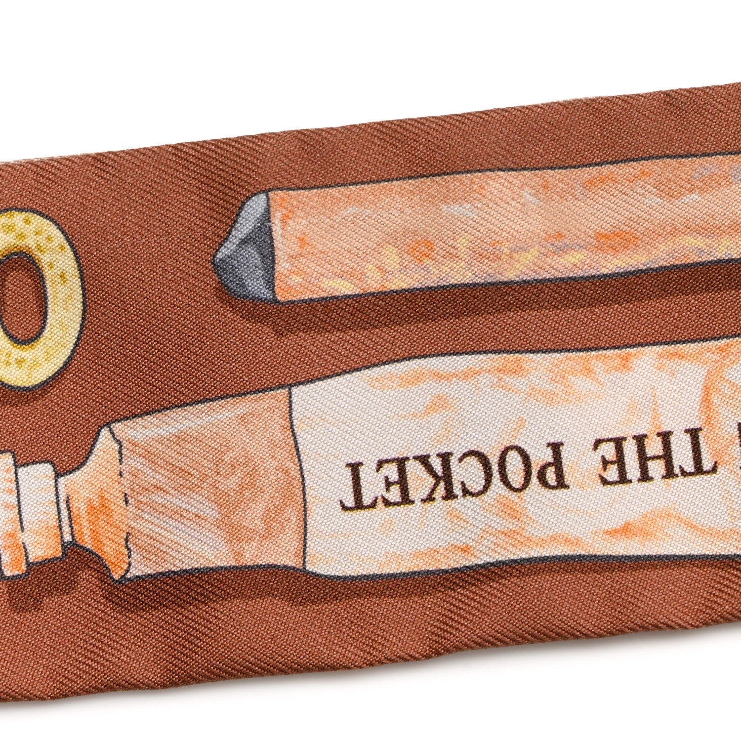 Hermes Silk In The Pocket Twilly Beige Orange Sable 6 of 6