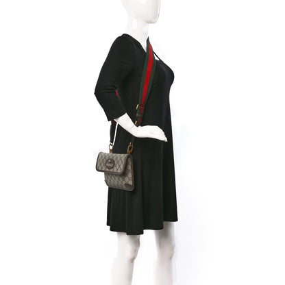 Gucci GG Supreme Web Totem Three Piece Monogram Shoulder Bag Dark Brown 2 of 9