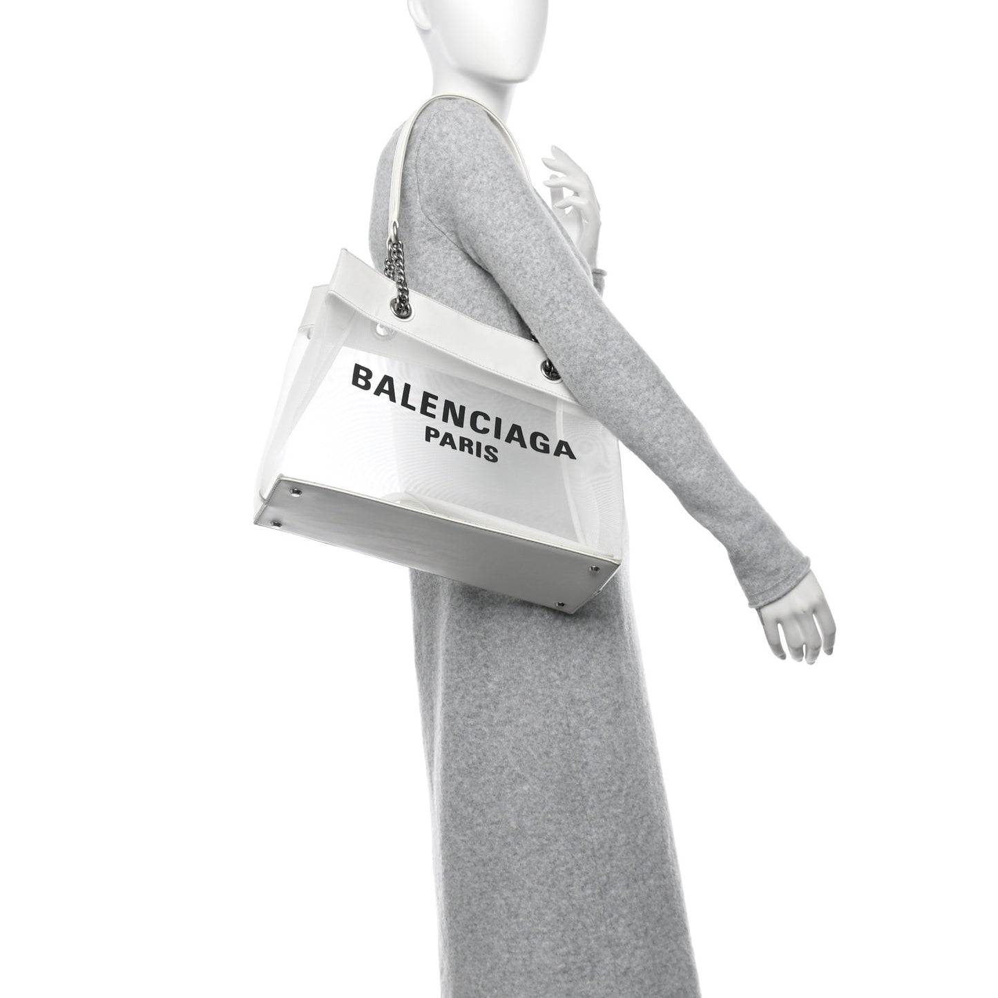 Mesh Large Duty Free Tote White